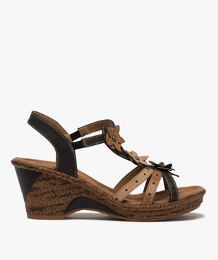 Sandales femme à talon compensé extra légères vue1 - GEMO(URBAIN) - GEMO