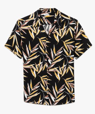 Chemise manches courtes à motif feuillage en viscose homme vue3 - GEMO (HOMME) - GEMO