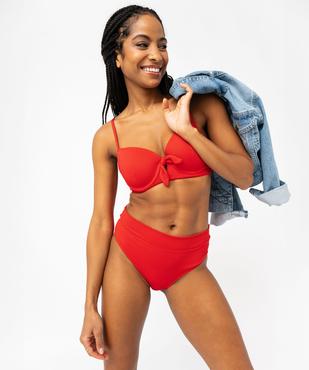 Haut de maillot de bain forme corbeille en maille gaufrée femme vue4 - GEMO (PLAGE) - GEMO