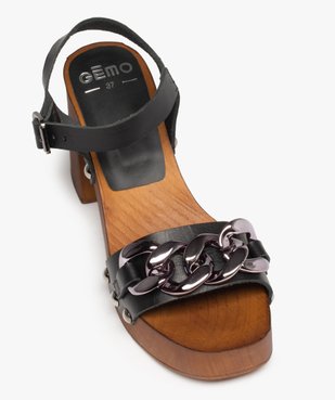 Sandales femme style sabots à talon dessus cuir vue5 - GEMO(URBAIN) - GEMO