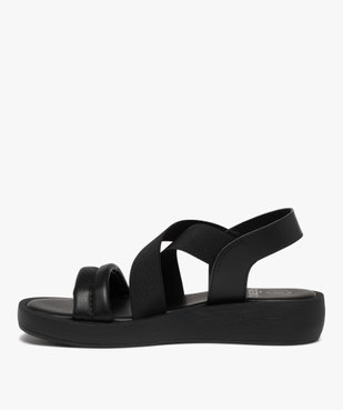 Sandales femme unies à brides élastiquées vue3 - GEMO (CASUAL) - GEMO