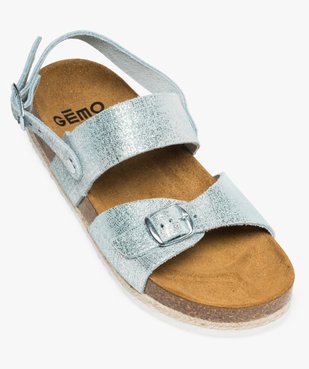 Sandales fille en cuir brillant fermeture à boucle vue5 - GEMO (ENFANT) - GEMO