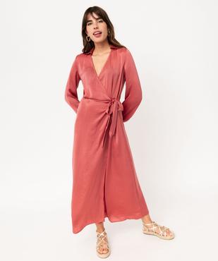Robe portefeuille en matière satinée femme vue2 - GEMO 4G FEMME - GEMO