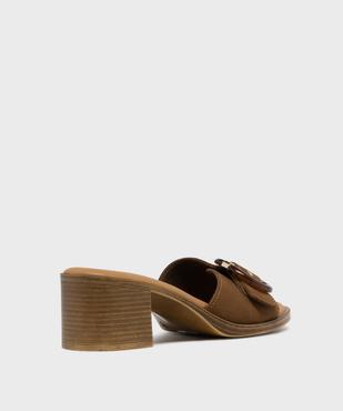 Mules à talon dessus cuir femme - Tanéo vue4 - TANEO - GEMO