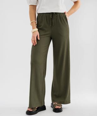 Pantalon large, fluide et texturé femme vue1 - GEMO(FEMME PAP) - GEMO