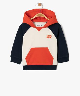 Sweat à capuche et poche kangourou facile à enfiler bébé garçon vue1 - GEMO(BEBE DEBT) - GEMO