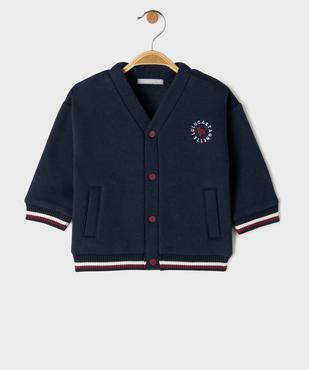 Sweat pressionné à col V bébé garçon – LuluCastagnette vue1 - LULU CASTAGNETTE G4G D - GEMO