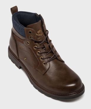 Boots à lacets et zip avec col moelleux en jean  homme - Lee Cooper vue6 - LEE COOPER - GEMO