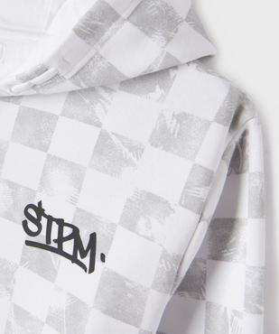 Sweat à capuche à motifs damier garçon vue5 - GEMO 4G GARCON - GEMO