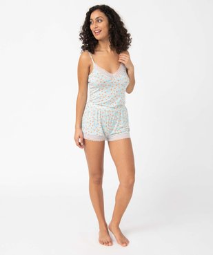 Short de pyjama femme en maille fluide avec bas en dentelle vue5 - GEMO(HOMWR FEM) - GEMO