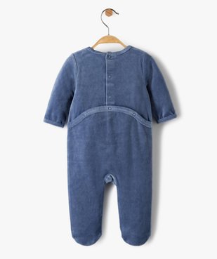 Pyjama bébé garçon en velours avec inscription brodée vue3 - GEMO(BB COUCHE) - GEMO