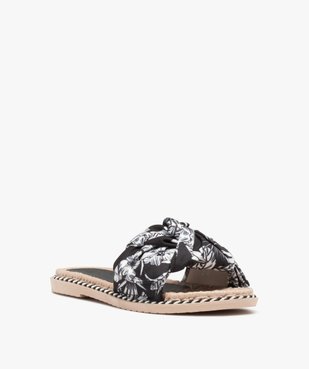 Mules de piscine femme à bandeau en toile imprimée vue2 - GEMO (PLAGE) - GEMO