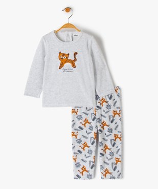 Pyjama bébé 2 pièces en velours à motif tigre vue1 - GEMO(BB COUCHE) - GEMO