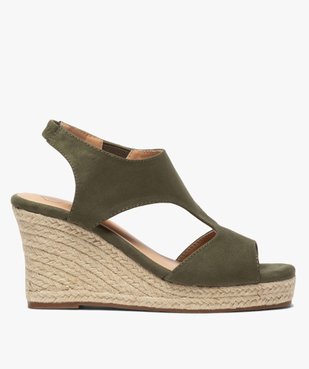 Sandales femme unies à talon compensé dessus couvrant vue1 - GEMO(URBAIN) - GEMO