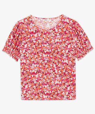 Tee-shirt femme imprimé à manches froncées vue4 - GEMO(FEMME PAP) - GEMO