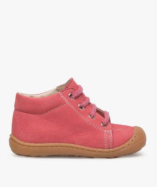 Chaussures premiers pas bébé fille en cuir à lacets vue1 - GEMO(BEBE DEBT) - GEMO