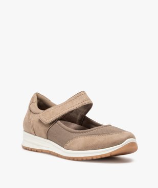 Ballerines femme sportswear à bride scratch vue2 - GEMO(URBAIN) - GEMO