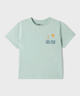 Tee-shirt manches courtes en jersey de coton avec col côtelé garçon vue1 - GEMO 4G GARCON - GEMO