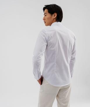Chemise unie coupe slim en coton stretch homme vue9 - GEMO 4G HOMME - GEMO