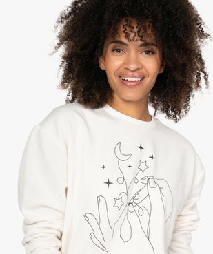Sweat femme large molletonné et imprimé vue2 - GEMO(FEMME PAP) - GEMO