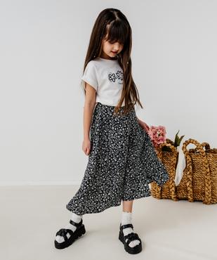 Jupe longue fluide imprimé fleuri fille vue1 - GEMO 4G FILLE - GEMO