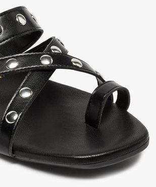 Mules femme à talon plat et brides croisées à clous vue6 - GEMO (CASUAL) - GEMO