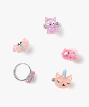 Coffret 5 bagues en forme de chat fille vue2 - GEMO (ACCESS) - GEMO