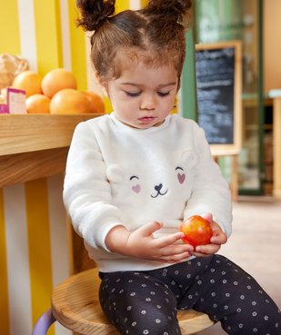 Sweat en maille peluche avec motif brodé bébé fille vue1 - GEMO(BEBE DEBT) - GEMO