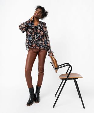 Blouse en voile fleuri à grand col V volanté femme vue6 - GEMO(FEMME PAP) - GEMO