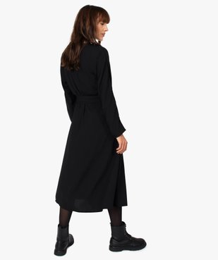 Robe femme à manches longues avec ceinture vue3 - GEMO(FEMME PAP) - GEMO