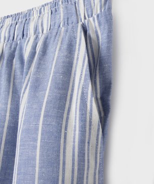 Pantalon large en viscose et lin taille ajustable fille vue2 - GEMO 4G FILLE - GEMO