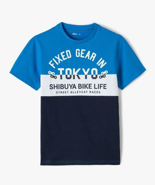 Tee-shirt graphique tricolore garçon vue1 - GEMO (JUNIOR) - GEMO