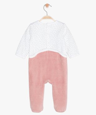Pyjama bébé en velours motif licorne à pont-dos pressionné vue3 - GEMO(BB COUCHE) - GEMO
