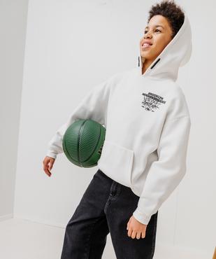Sweat à capuche avec inscriptions urbaines garçon vue2 - GEMO 4G GARCON - GEMO