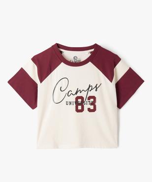 Tee-shirt manches courtes crop top fille - Camps United vue1 - CAMPS - GEMO