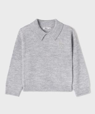Pull à col chemise en maille chinée fille vue1 - GEMO (ENFANT) - GEMO