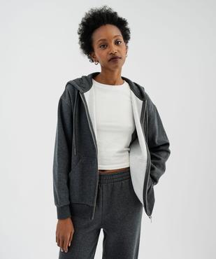Sweat zippée à capuche en molleton femme vue1 - GEMO 4G FEMME - GEMO