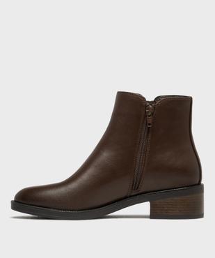 Boots zippées à petit talon en matière lisse femme vue3 - VALENTINA BALDANO GEMO FORGOOD - GEMO
