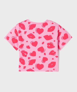 Tee-shirt manches courtes imprimé coupe oversize fille vue3 - GEMO 4G FILLE - GEMO