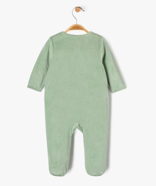 Pyjama en velours ouverture devant à motif chat bébé fille vue5 - GEMO 4G BEBE - GEMO