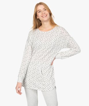 Haut de pyjama femme à manches longues imprimé vue1 - GEMO(HOMWR FEM) - GEMO