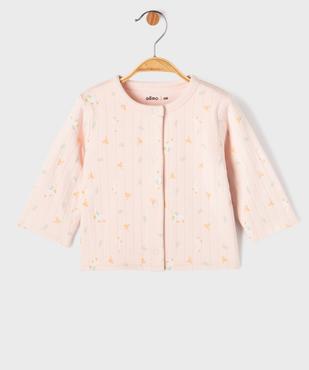 Sweat brassière à boutons pression bébé fille vue1 - GEMO(BB COUCHE) - GEMO