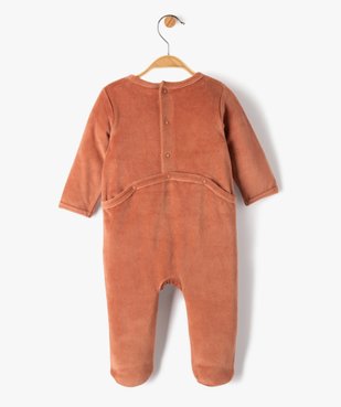 Pyjama bébé fille en velours à message vue3 - 1E PRIX BY GEMO - GEMO