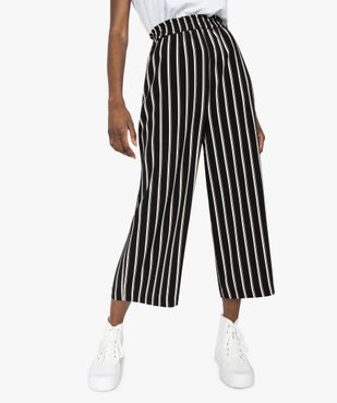 Pantacourt femme imprimé coupe ample avec taille élastiquée vue1 - GEMO(FEMME PAP) - GEMO