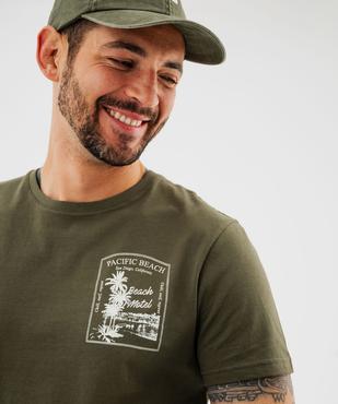 Tee-shirt manches courtes col rond en coton imprimé homme vue2 - GEMO 4G HOMME - GEMO