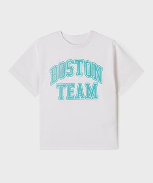 Tee-shirt manches courtes avec inscription Boston Team garçon vue1 - GEMO (ENFANT) - GEMO