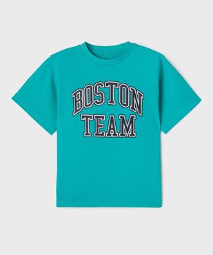 Tee-shirt manches courtes avec inscription Boston Team garçon vue1 - GEMO (ENFANT) - GEMO
