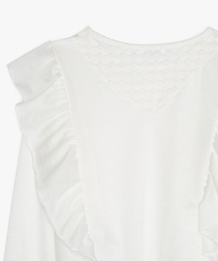 Blouse fille en crêpe avec volants et dentelle vue2 - Nikesneakers (ENFANT) - Nikesneakers