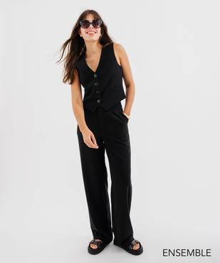 Ensemble gilet de costume et pantalon noir pour femme - GEMO
