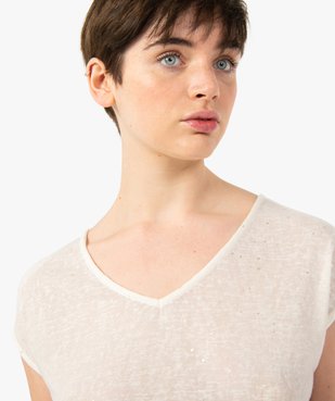 Tee-shirt femme sans manches en maille à motifs brillants vue2 - GEMO(FEMME PAP) - GEMO